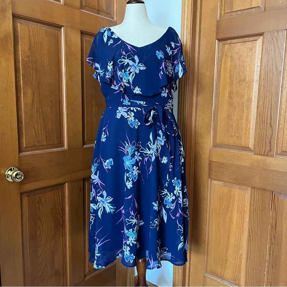 Lane Bryant Floral Navy Dress